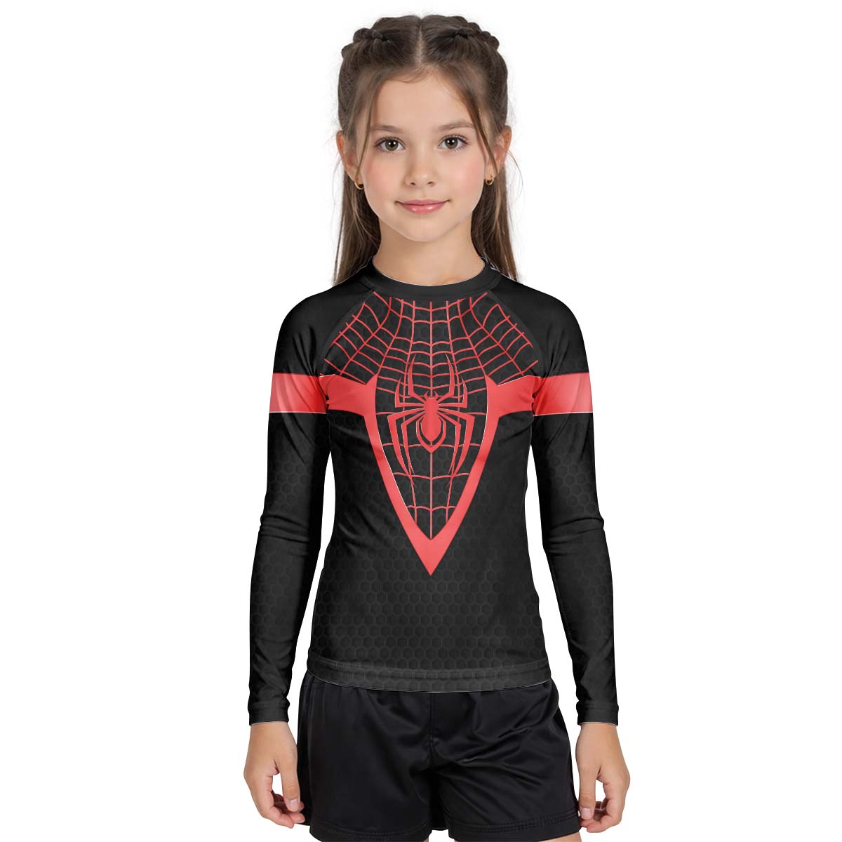 Spider Man Miles Morales Cosplay Kid Rash Guard