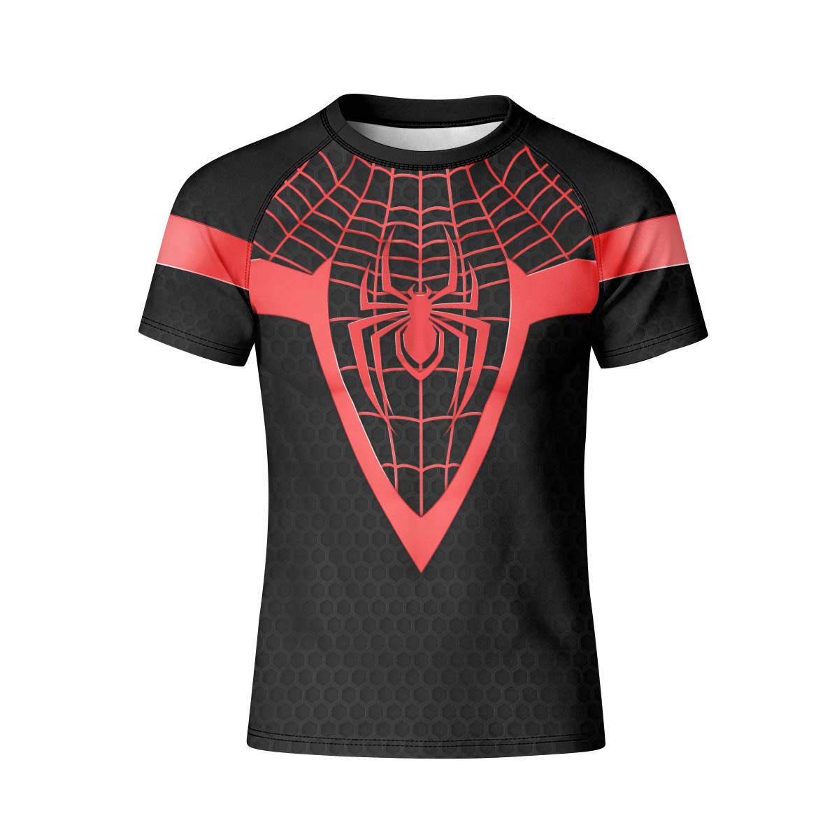 Spider Man Miles Morales Cosplay Kid Rash Guard
