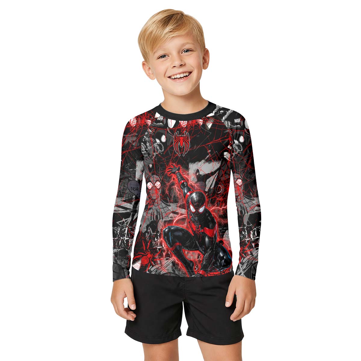 Spider Man Miles Morales Kid Rash Guard