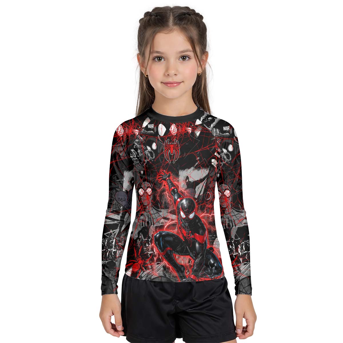 Spider Man Miles Morales Kid Rash Guard