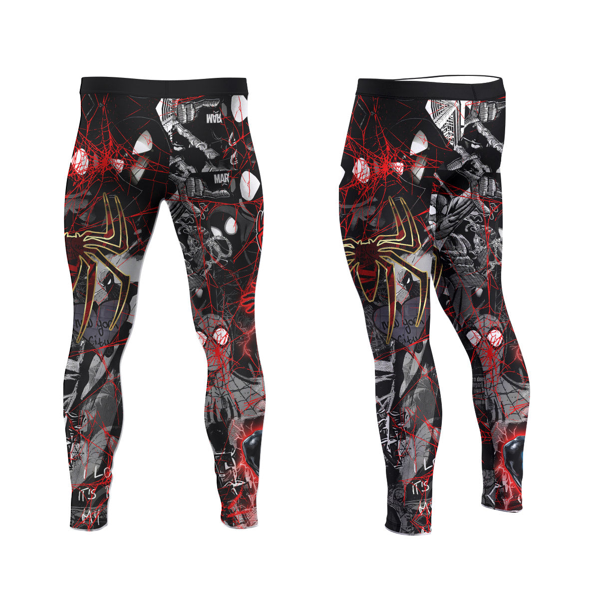 Spider Man Miles Morales Men's Compression Leggings