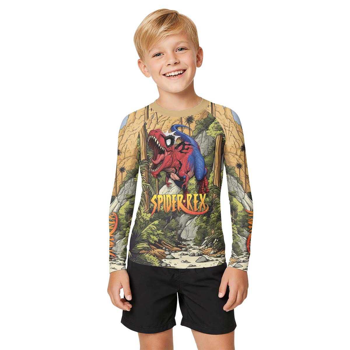 Spider Rex Ancient Time Kid Rash Guard