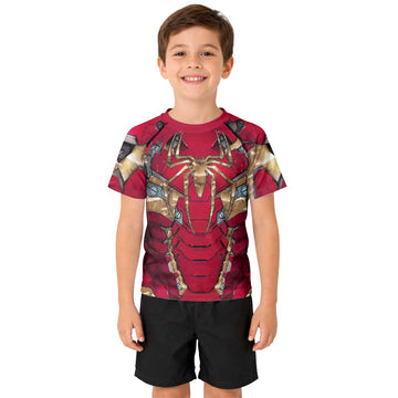  Spiderman Iron Armor Kids Rash Guard