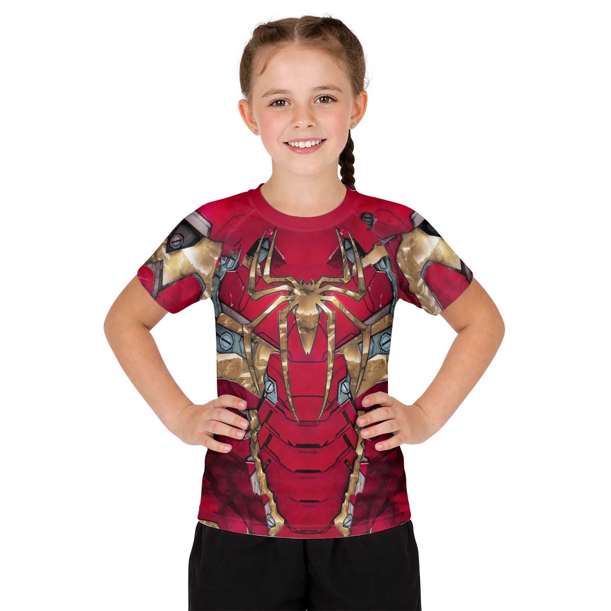  Spiderman Iron Armor Kids Rash Guard