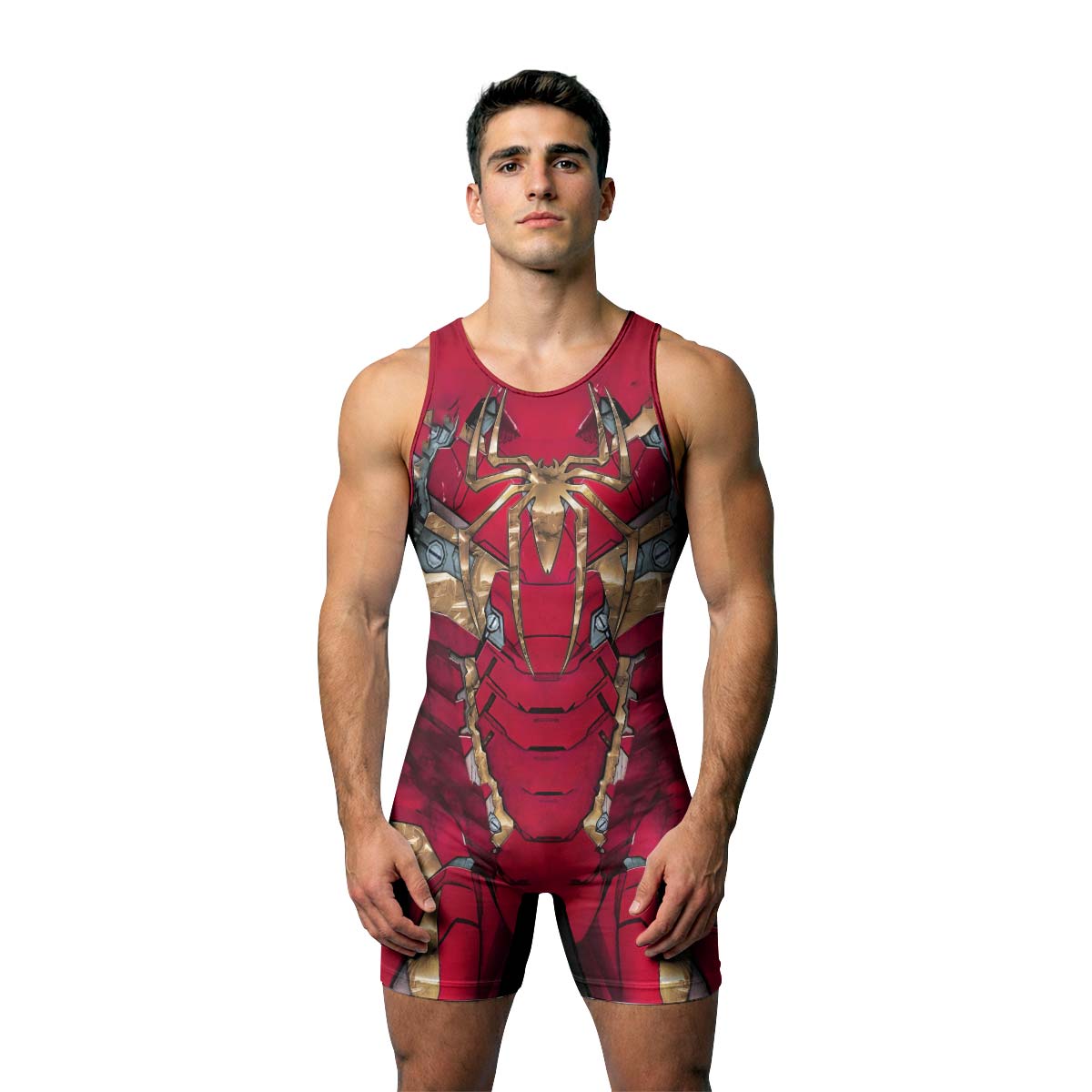 Spiderman Iron Armor Wrestling Singlet