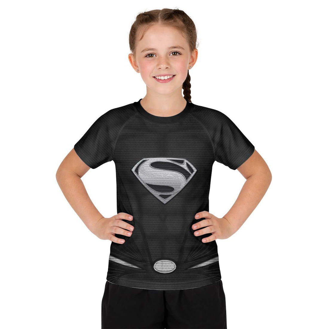 Super Man Black Kid Rash Guard