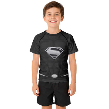 Super Man Black Kid Rash Guard