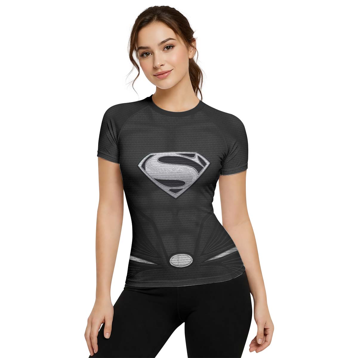 Super Man Black Rash Guard