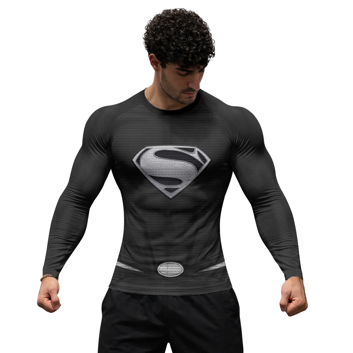 Super Man Black Rash Guard