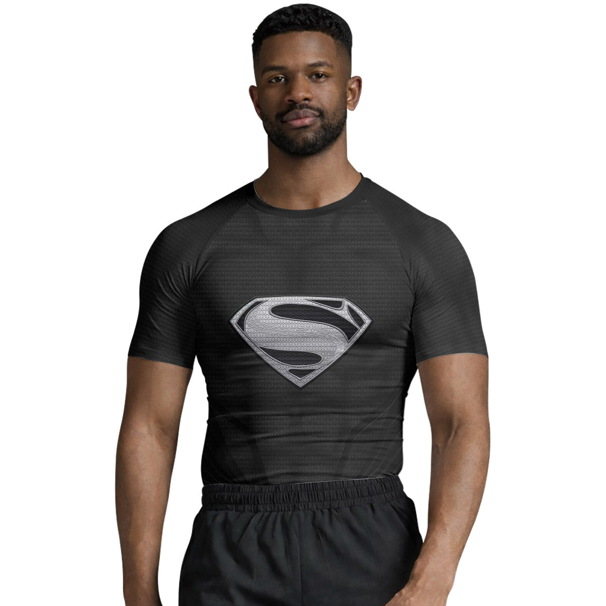 Super Man Black Rash Guard