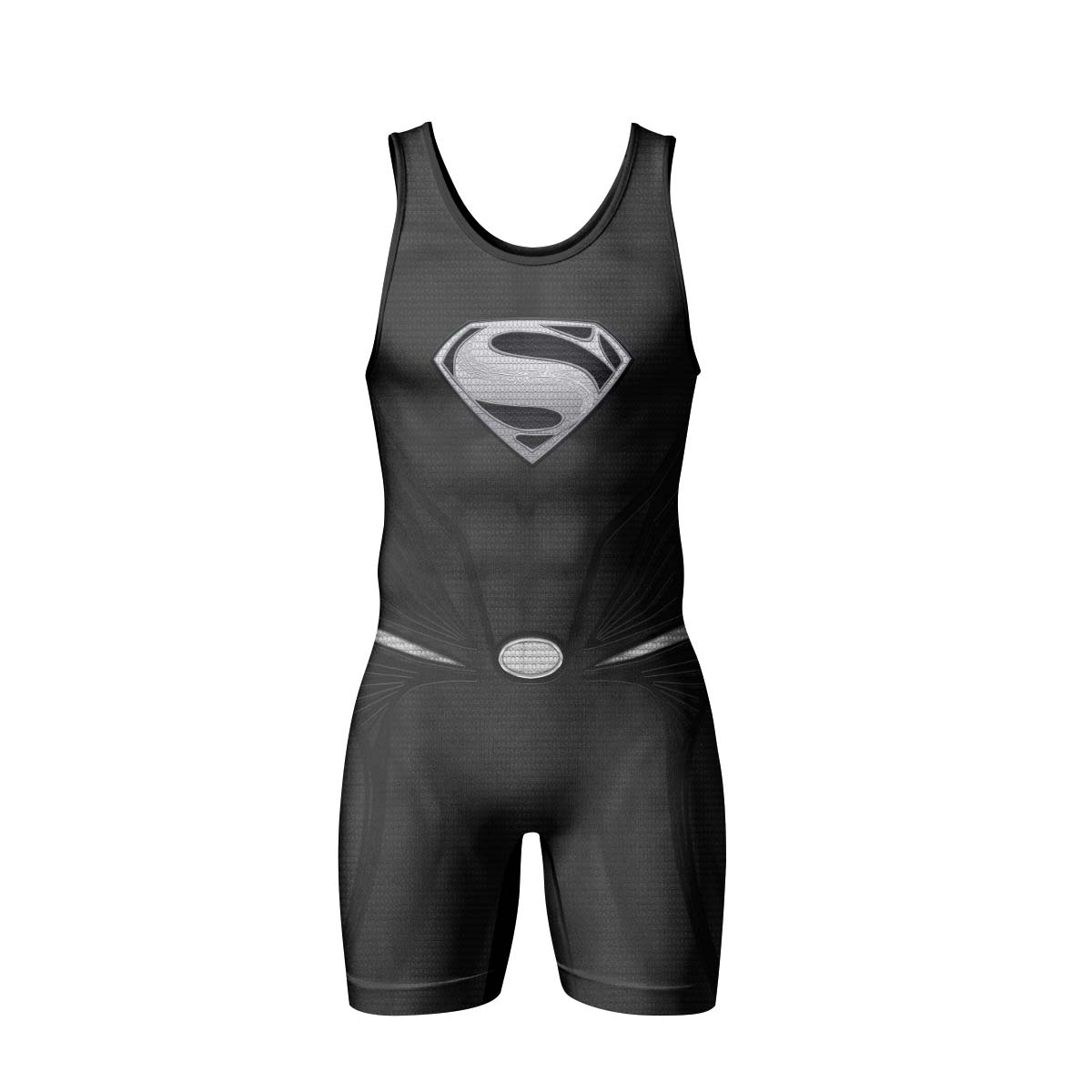 Super Man Black Wrestling Singlet