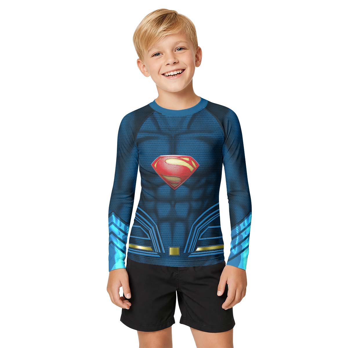 Super Man Blue Kid Rash Guard