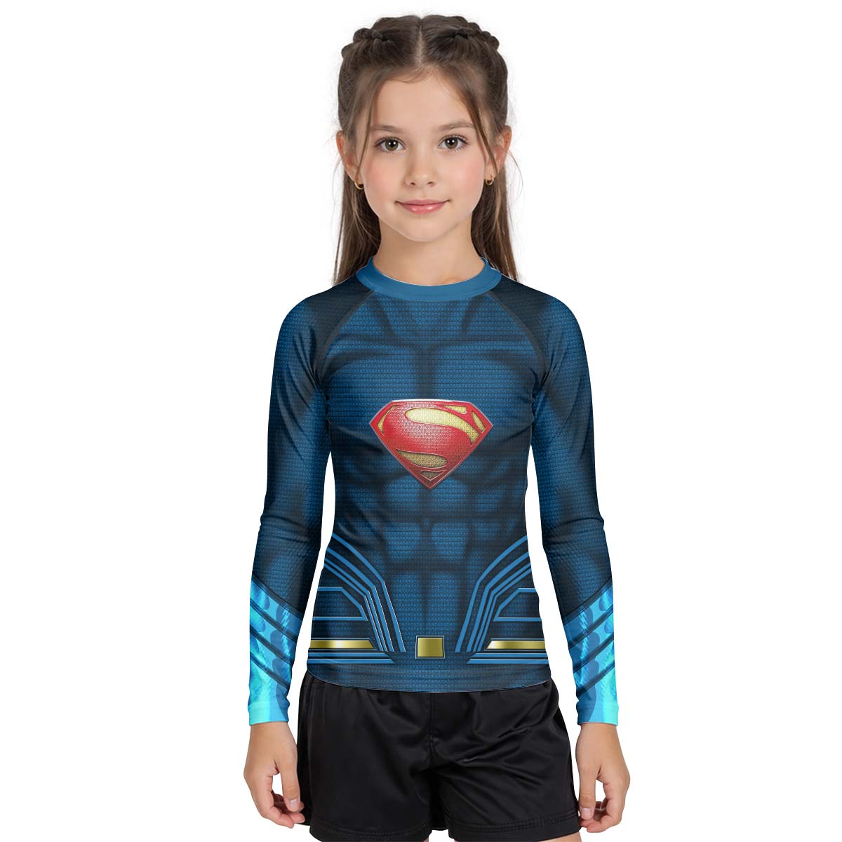 Super Man Blue Kid Rash Guard