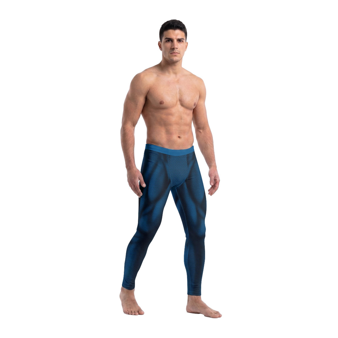  Super Man Blue Men's Compression Leggings