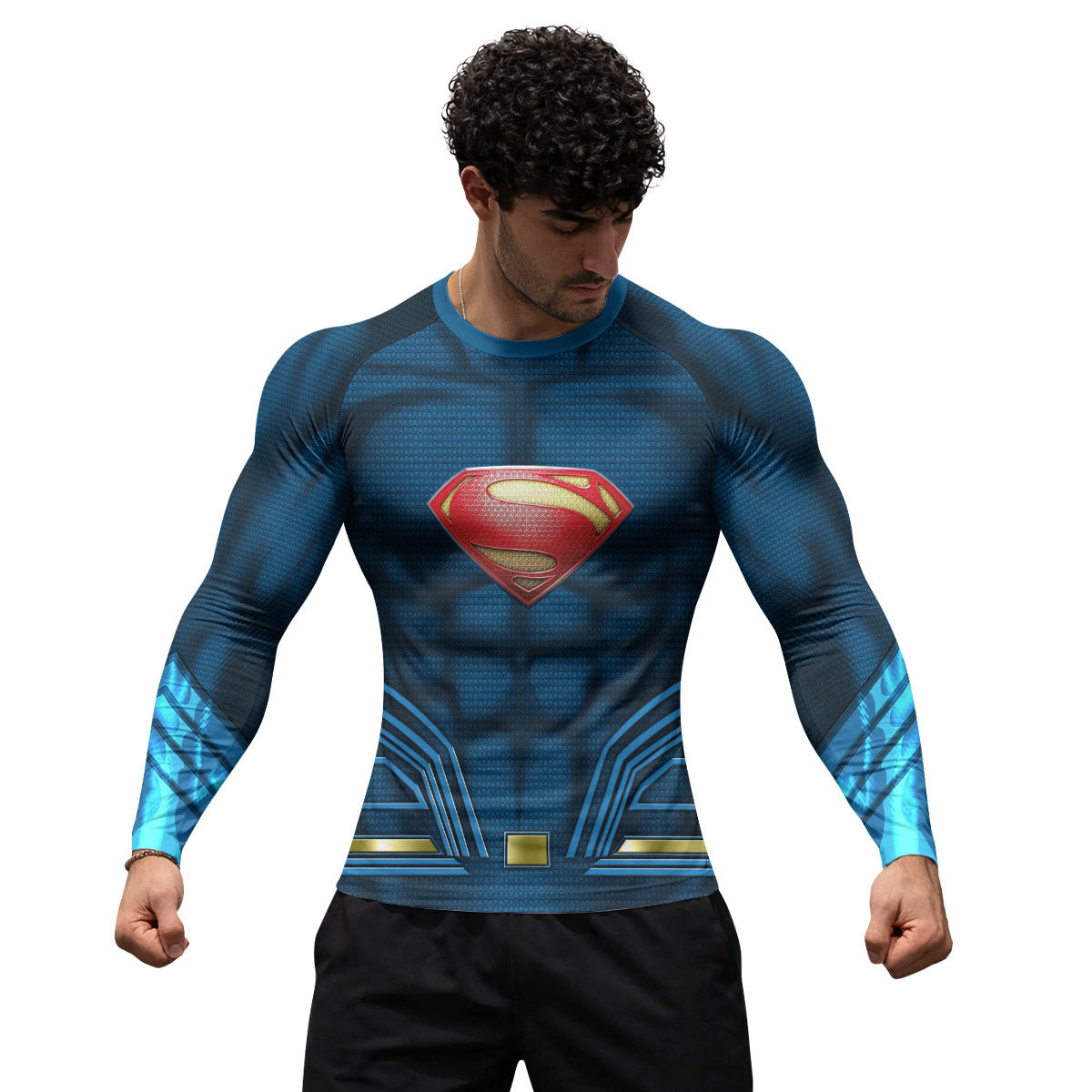 Super Man Blue Rash Guard