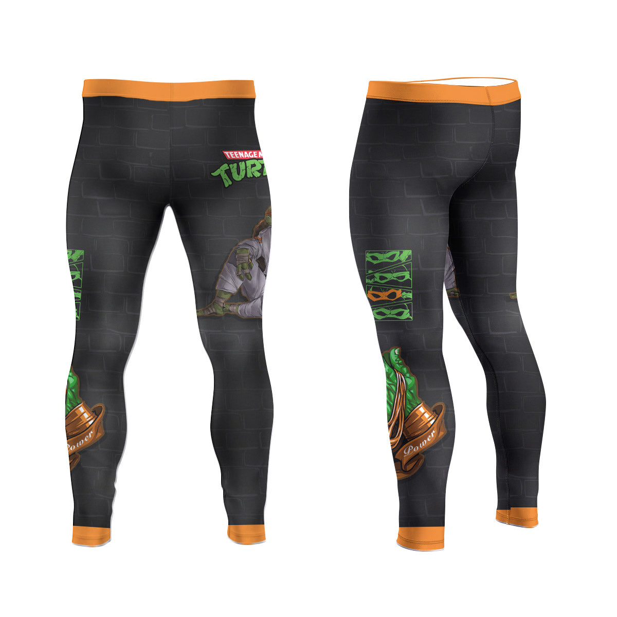  Teen Mutant Ninja Turtle Michelangelo Men's Compression Leggings