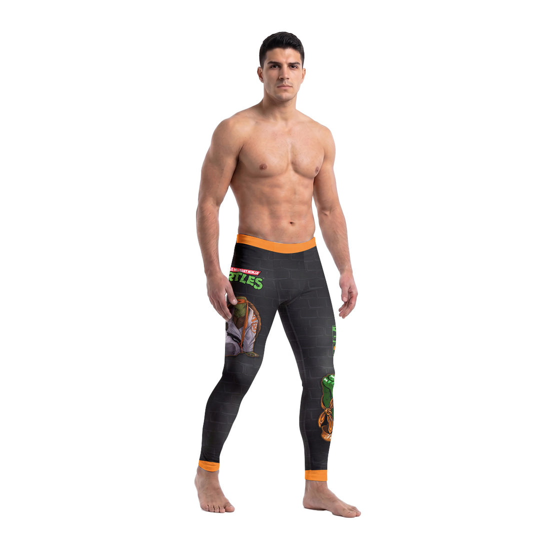  Teen Mutant Ninja Turtle Michelangelo Men's Compression Leggings