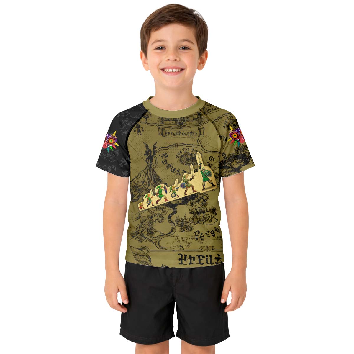  The Legend of Zelda Evolution of Link Kid Rash Guard