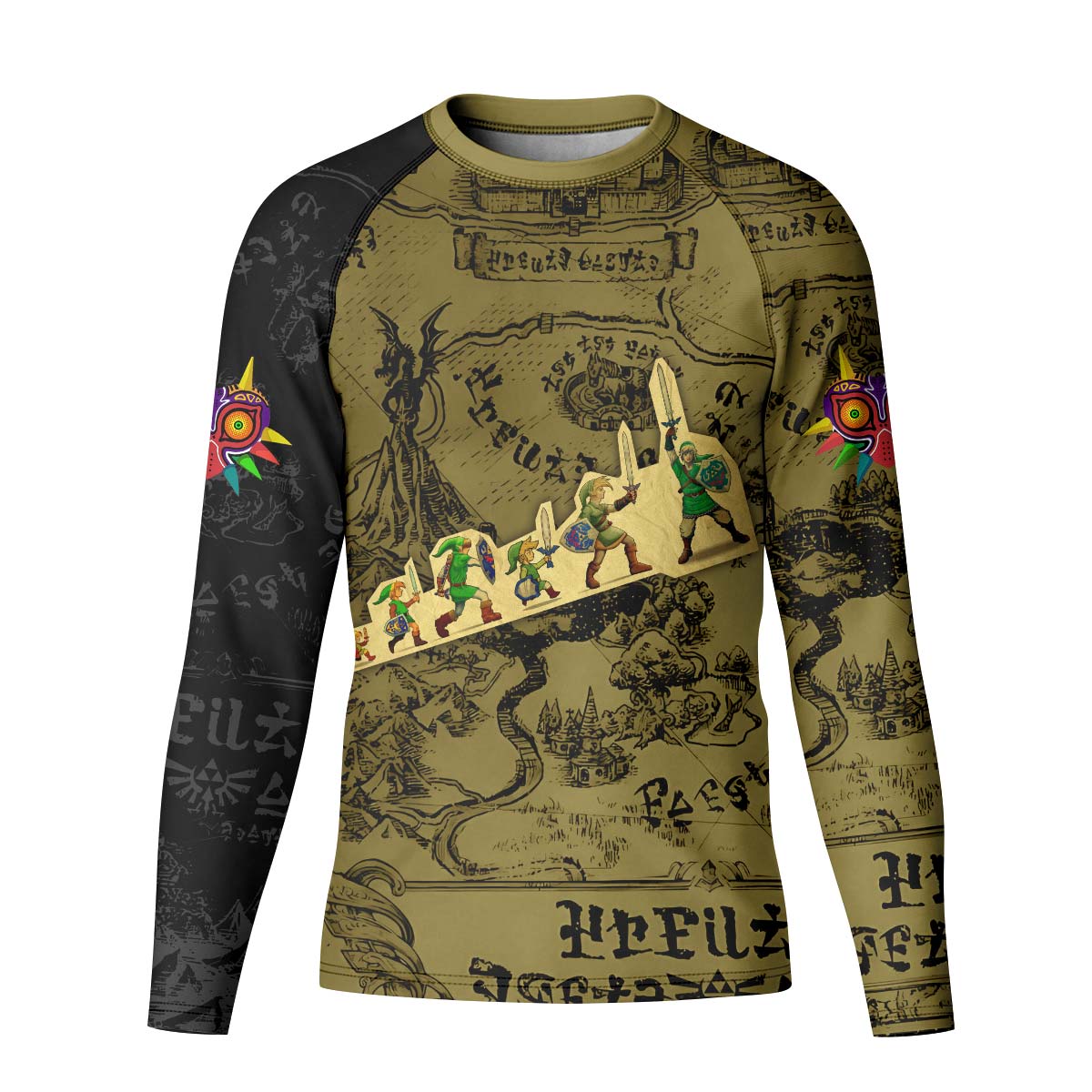 The Legend of Zelda Evolution of Link Kid Rash Guard