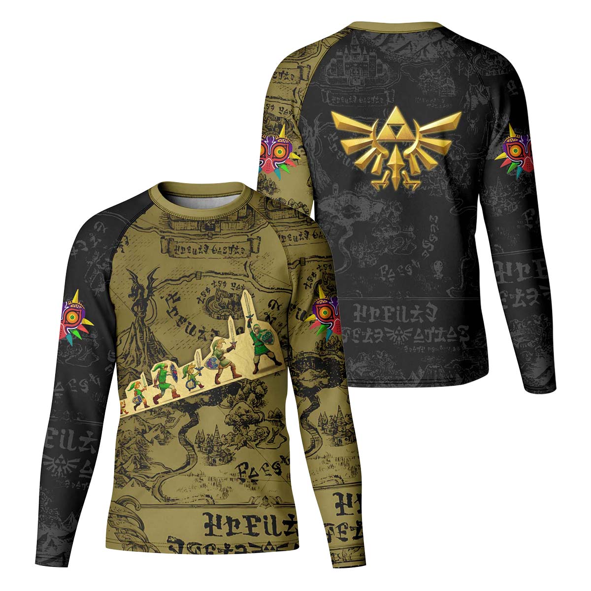 The Legend of Zelda Evolution of Link Kid Rash Guard