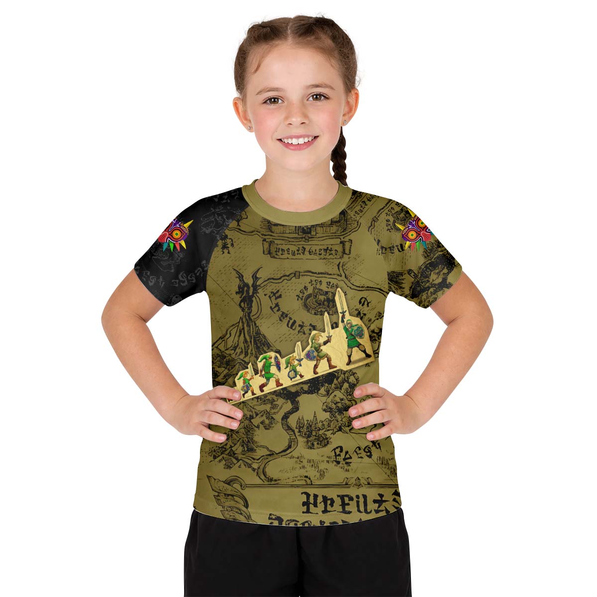  The Legend of Zelda Evolution of Link Kid Rash Guard