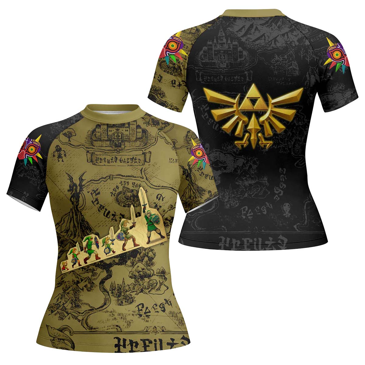 The Legend of Zelda Evolution of Link Rash Guard