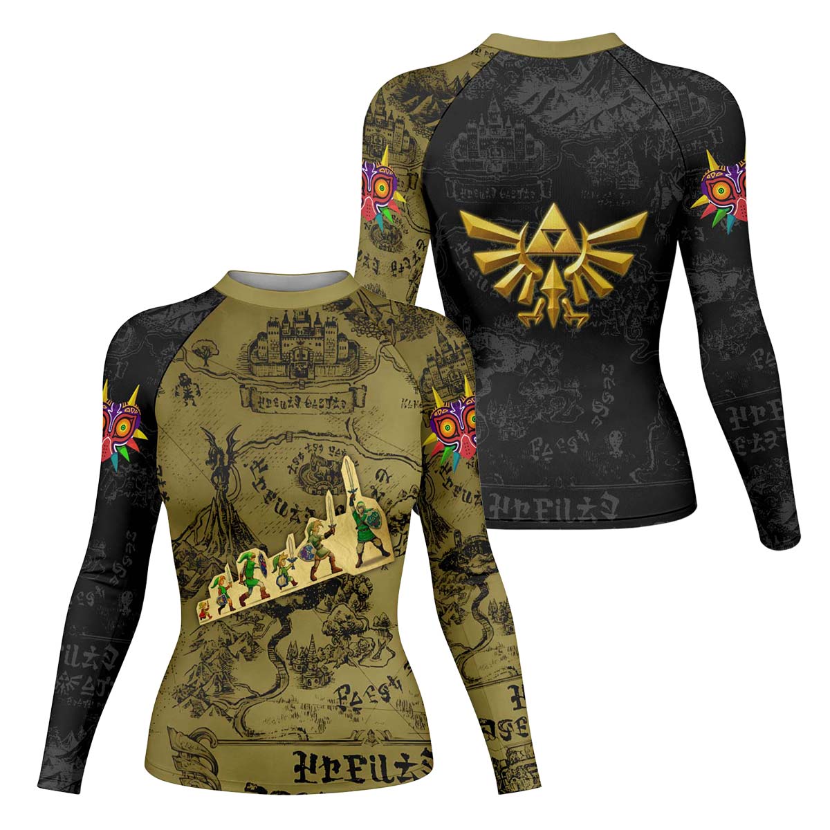  The Legend of Zelda Evolution of Link Rash Guard