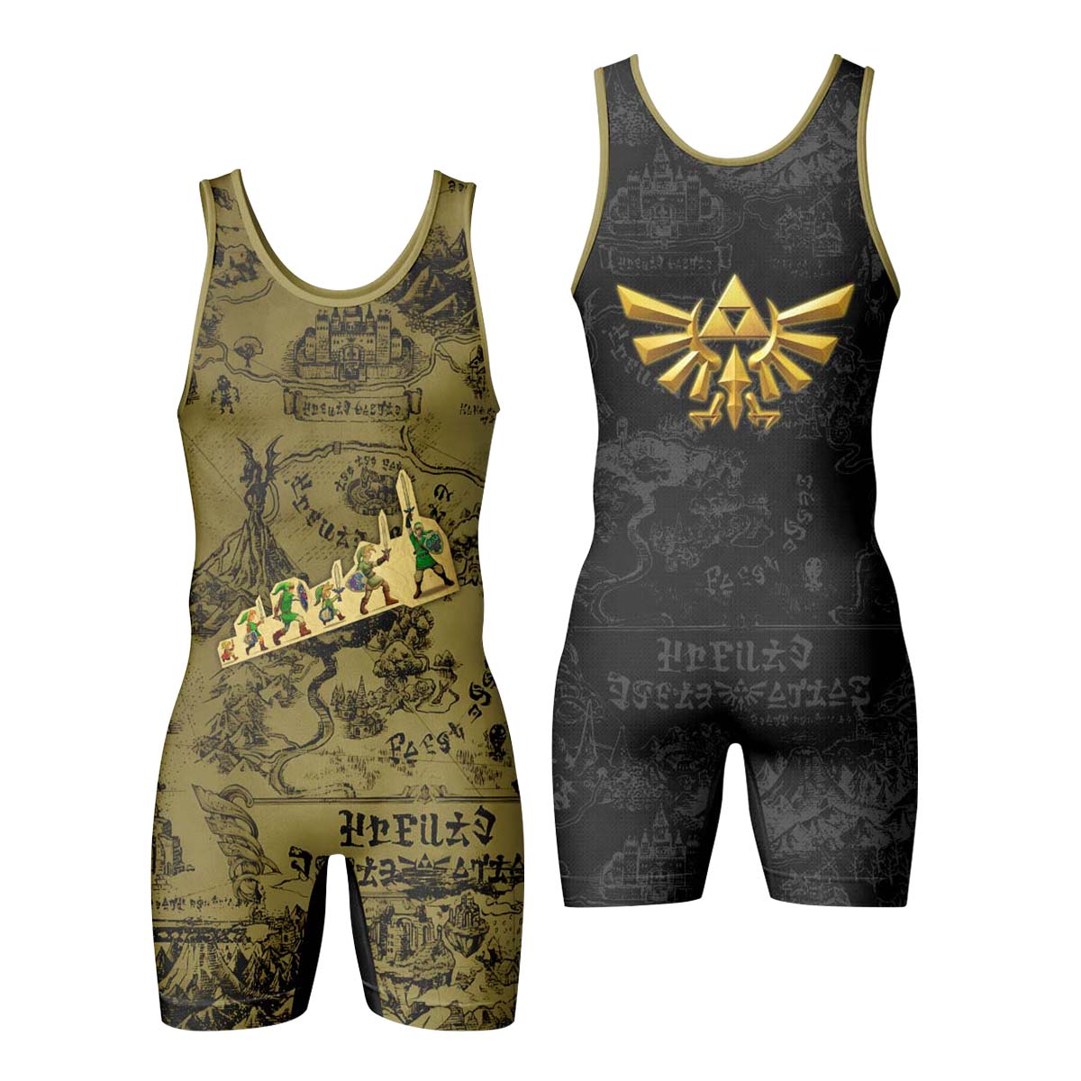  The Legend of Zelda Evolution of Link Wrestling Singlet