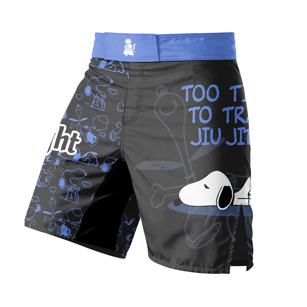 Too Tired Too Train Blue Fight Shorts