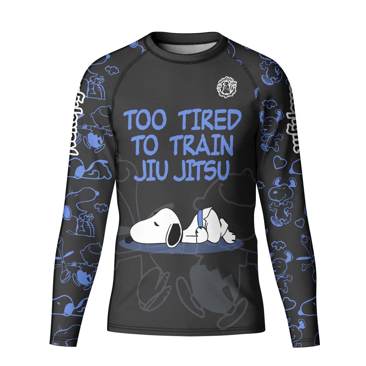 Too Tired Too Train Blue Kid Rash Guard