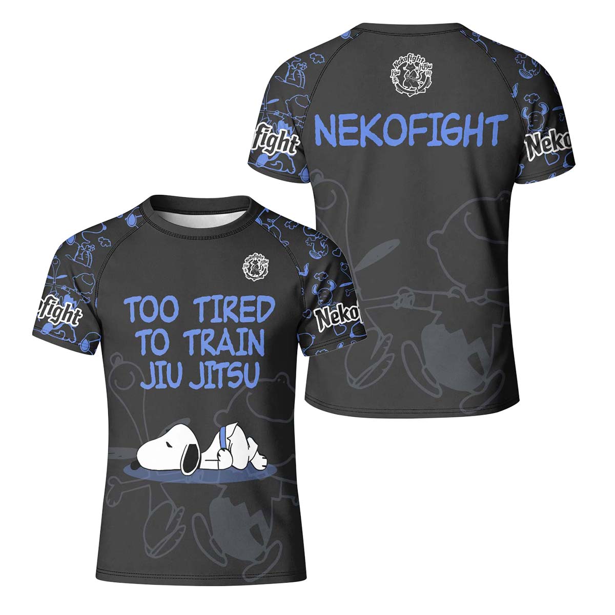 Too Tired Too Train Blue Kid Rash Guard