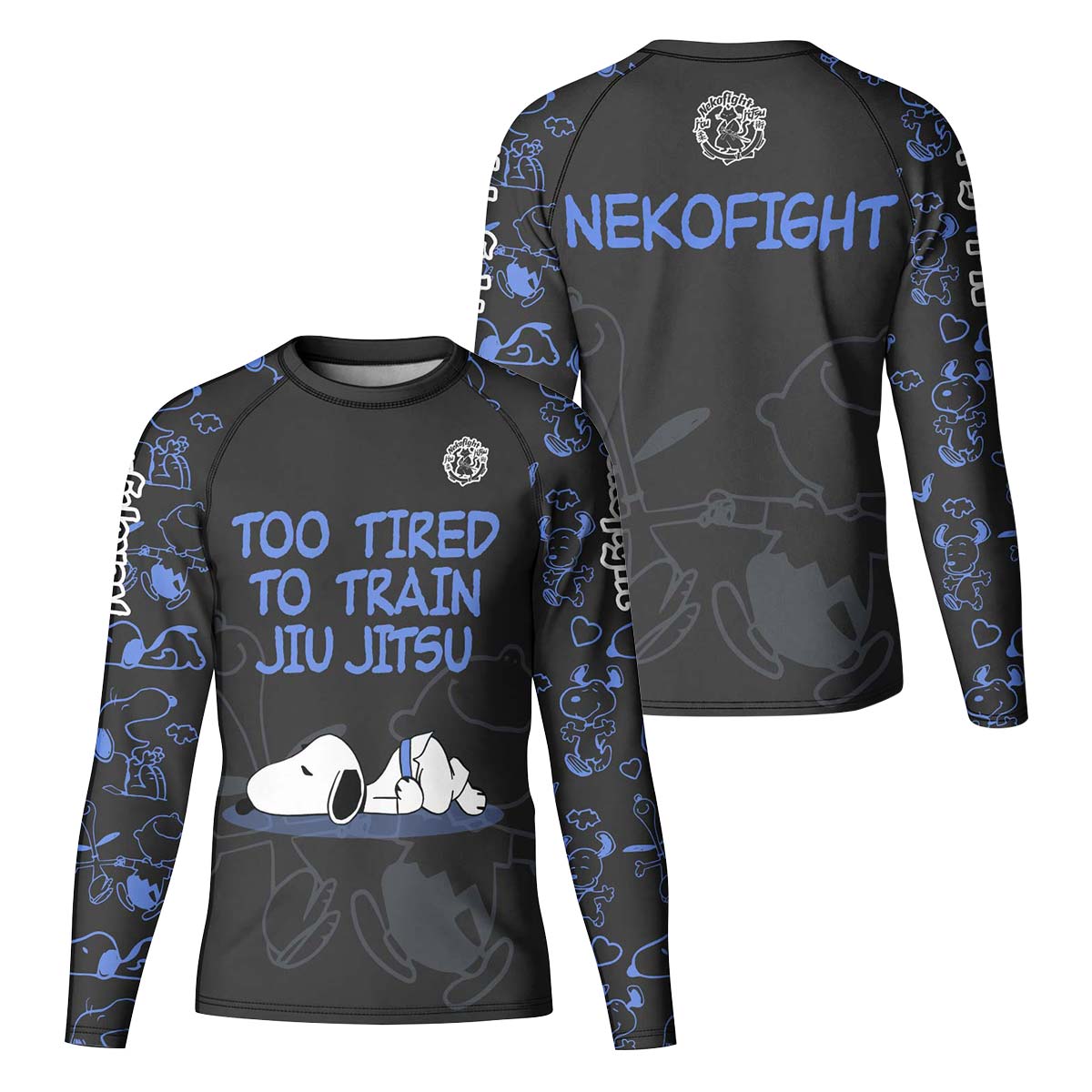 Too Tired Too Train Blue Kid Rash Guard