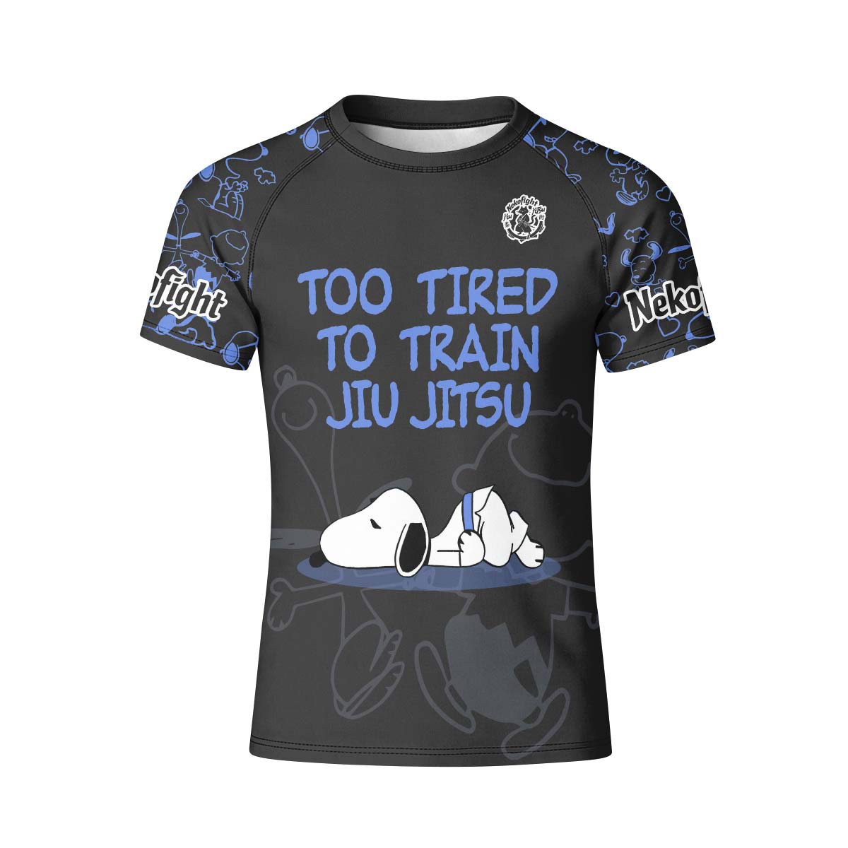 Too Tired Too Train Blue Kid Rash Guard