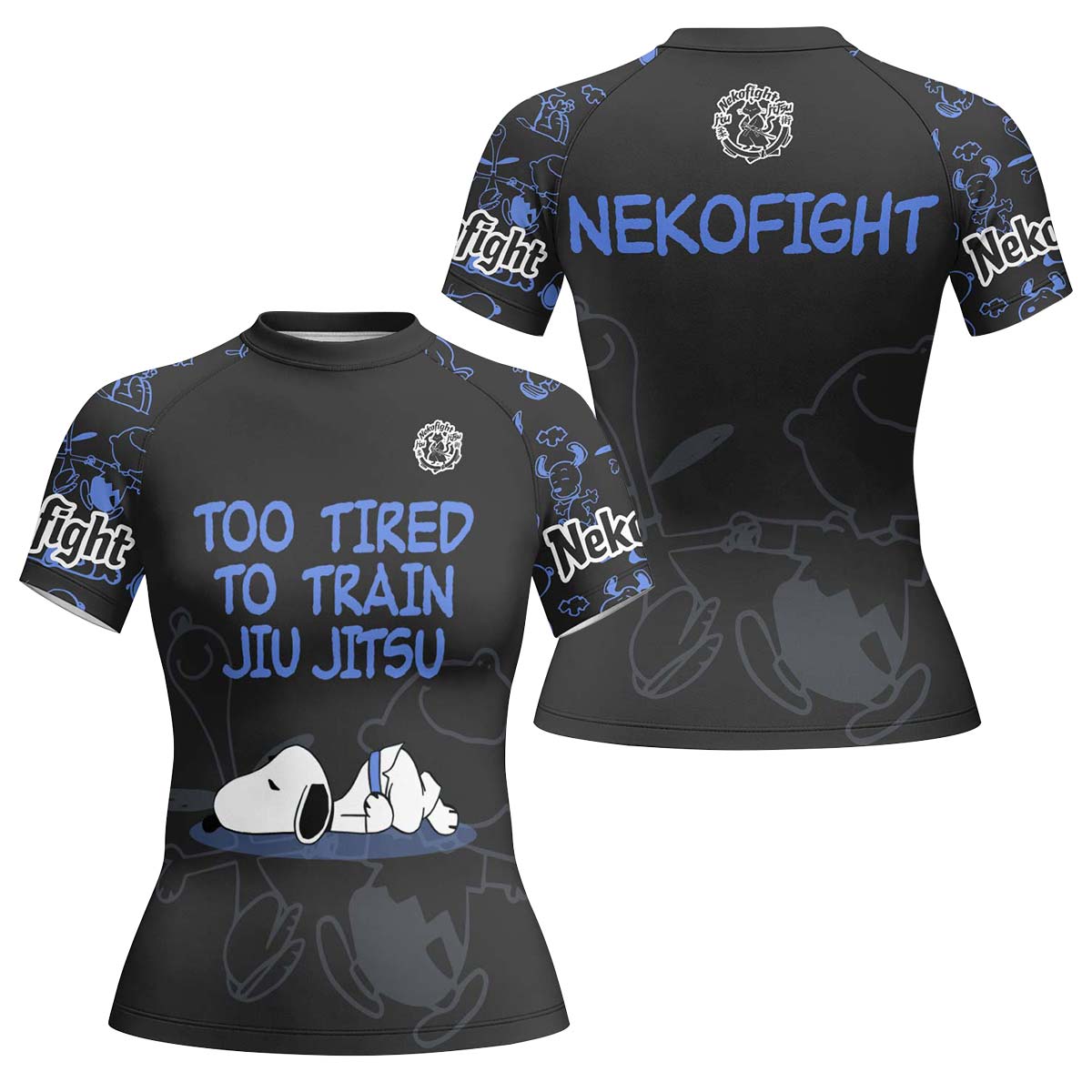 Too Tired Too Train Blue Rash Guard