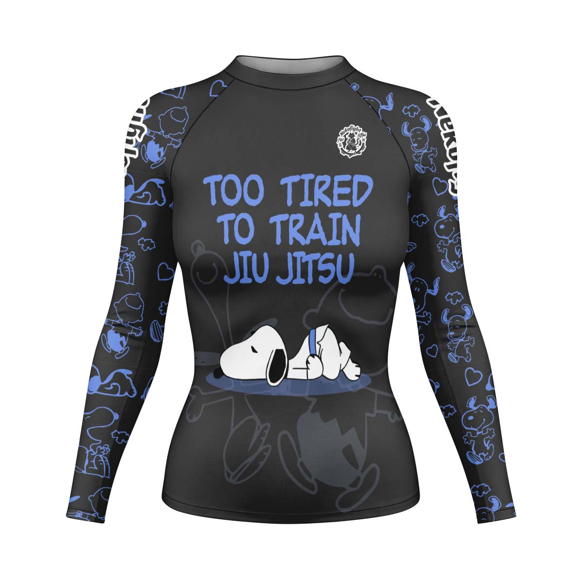 Too Tired Too Train Blue Rash Guard