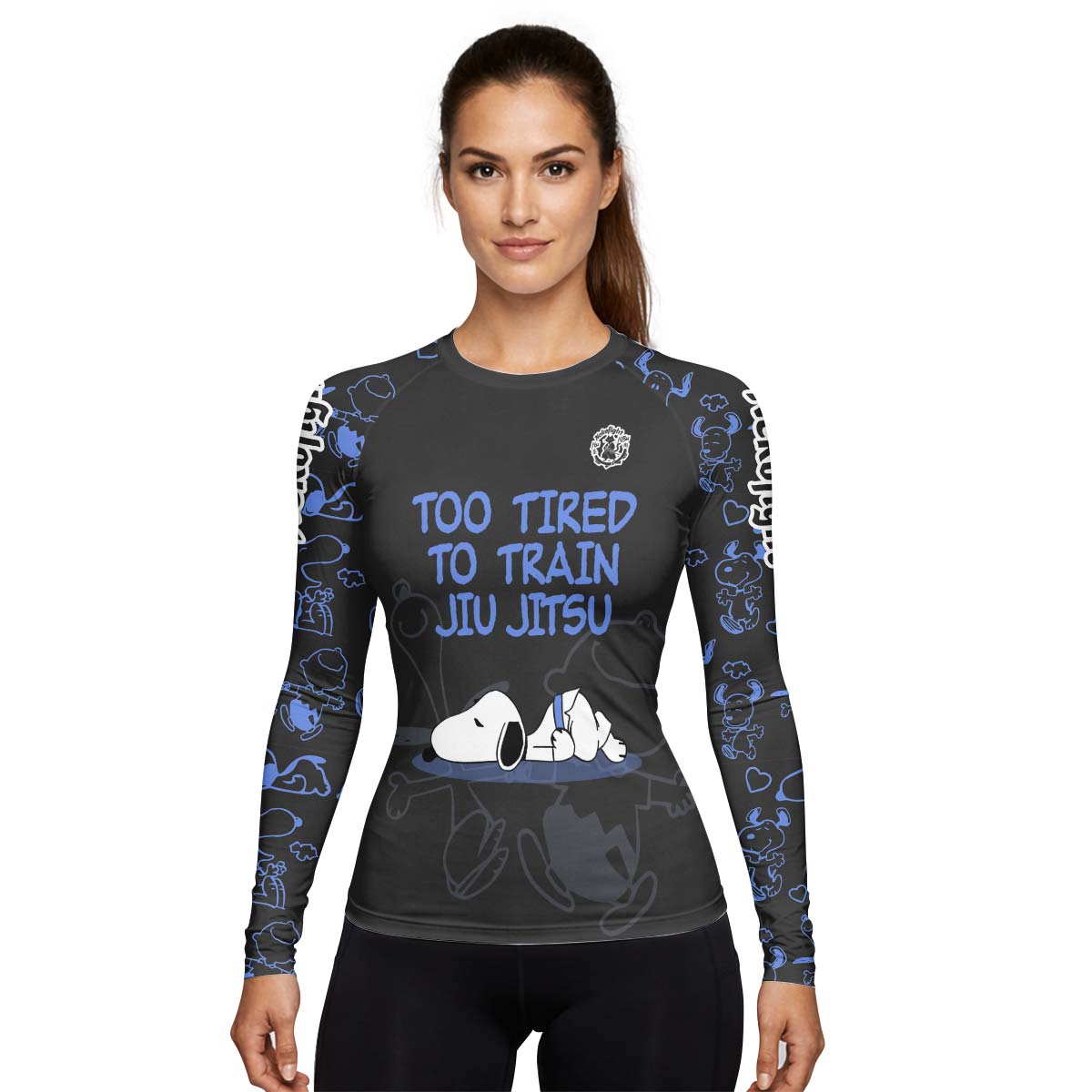 Too Tired Too Train Blue Rash Guard