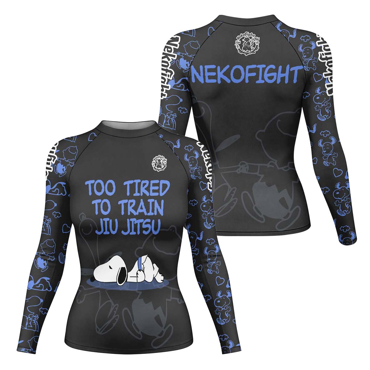 Too Tired Too Train Blue Rash Guard