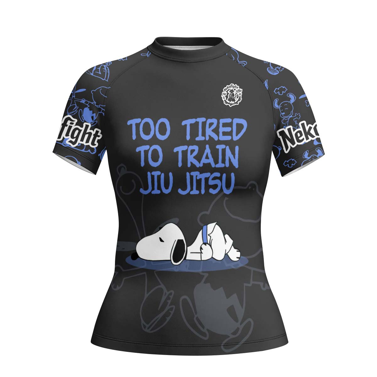 Too Tired Too Train Blue Rash Guard