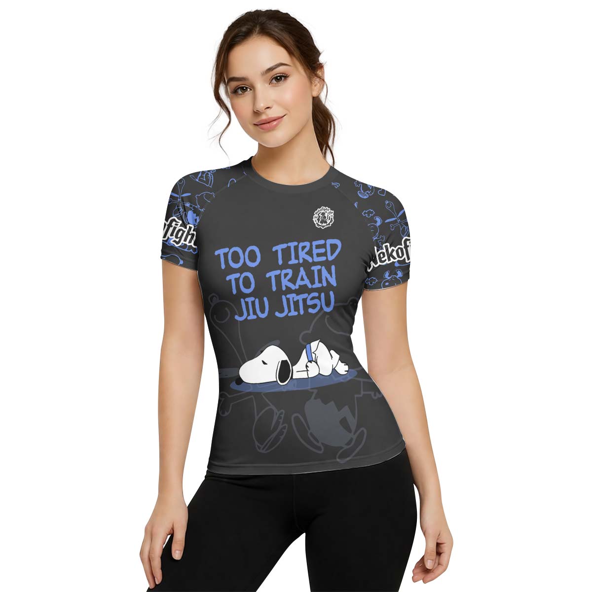 Too Tired Too Train Blue Rash Guard