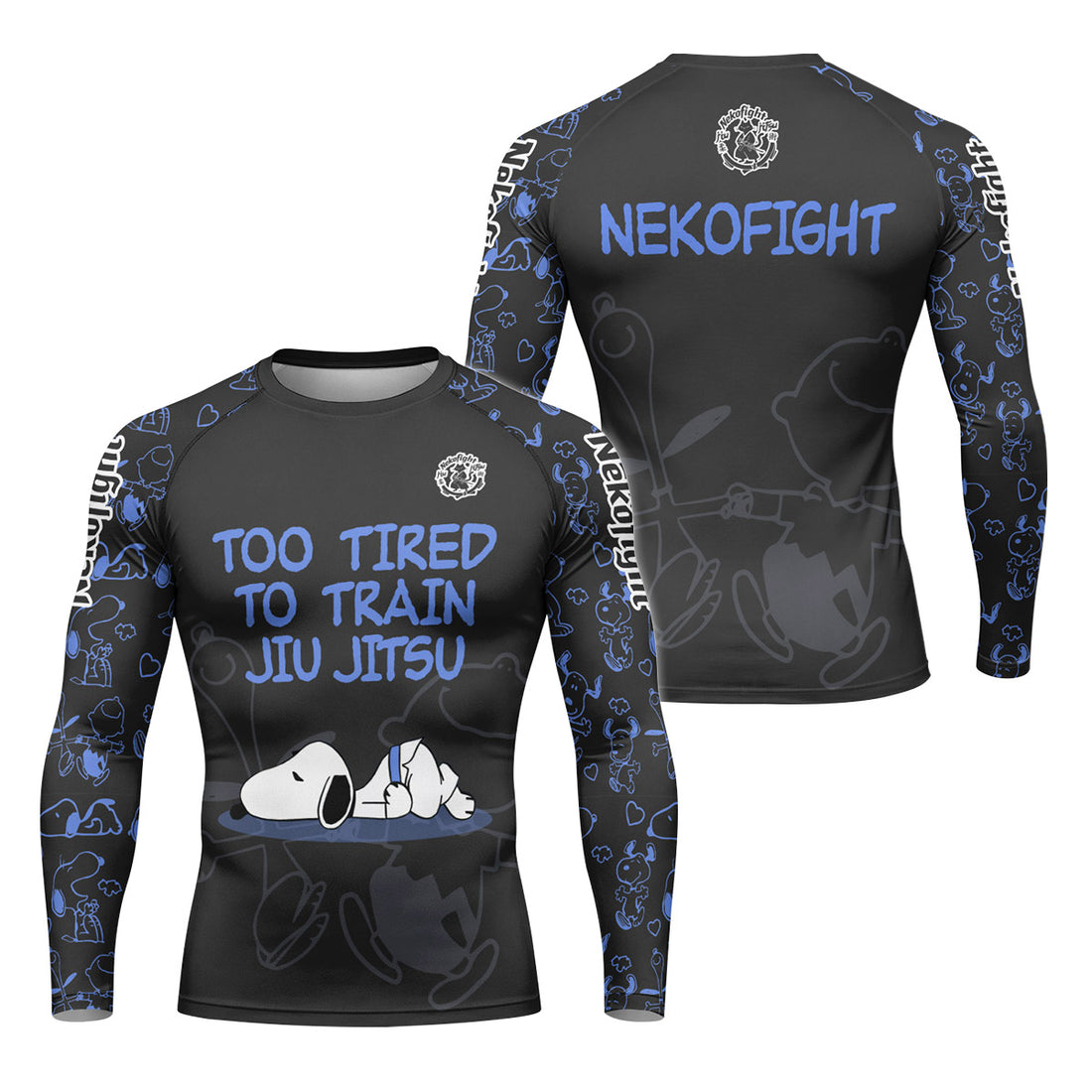 Too Tired Too Train Blue Rash Guard