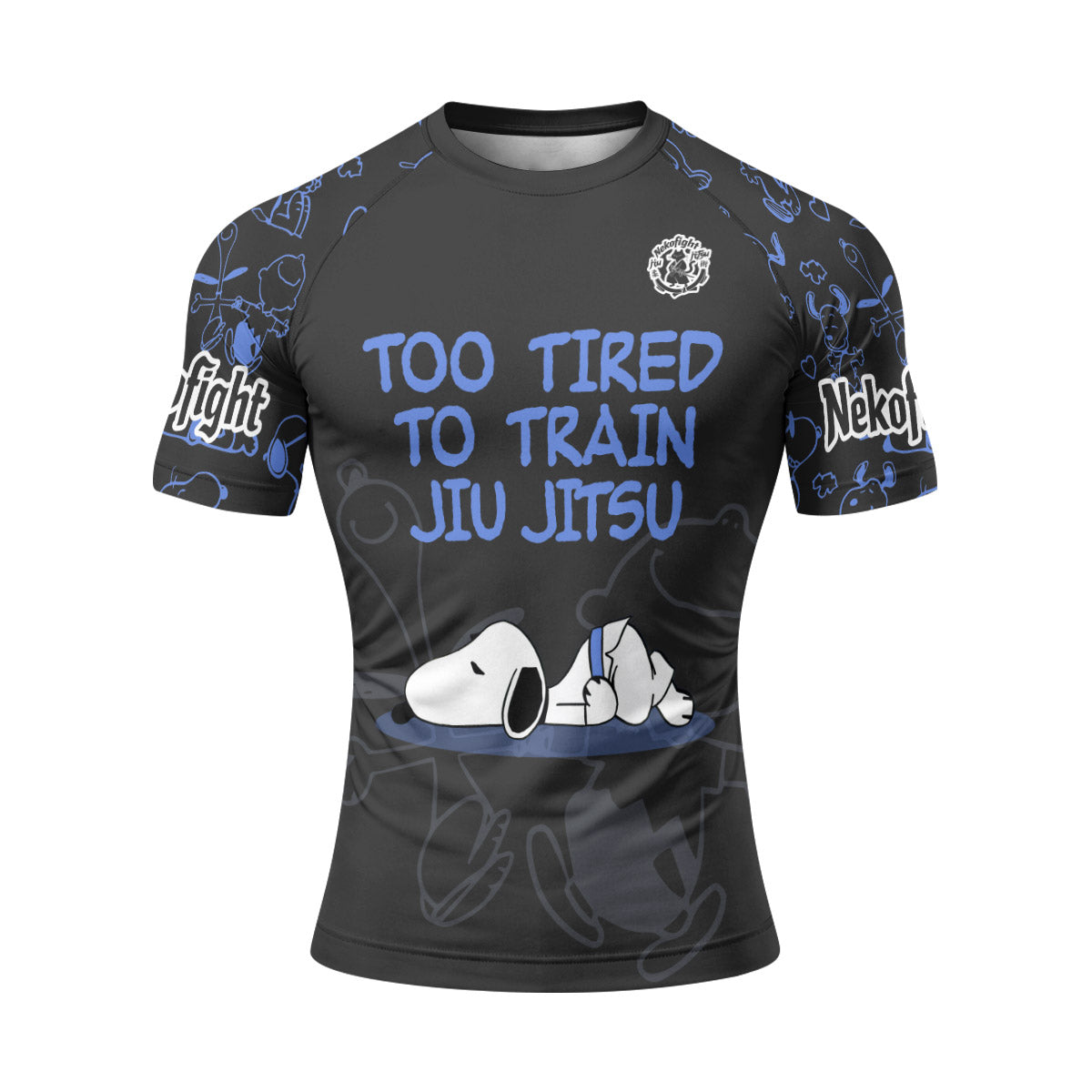 Too Tired Too Train Blue Rash Guard