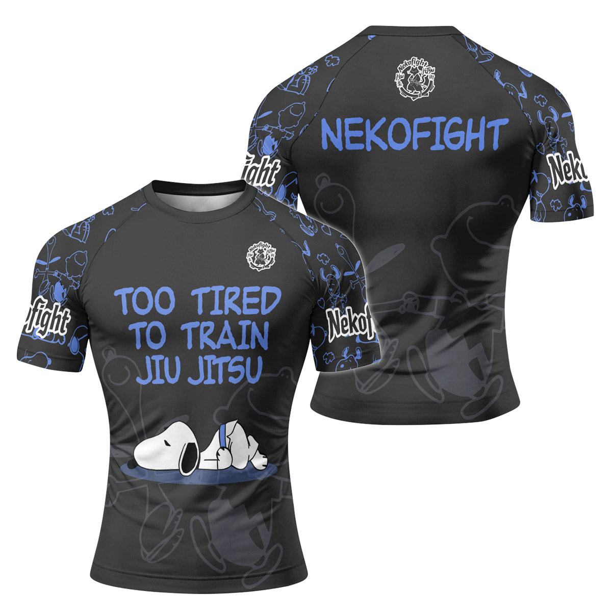 Too Tired Too Train Blue Rash Guard