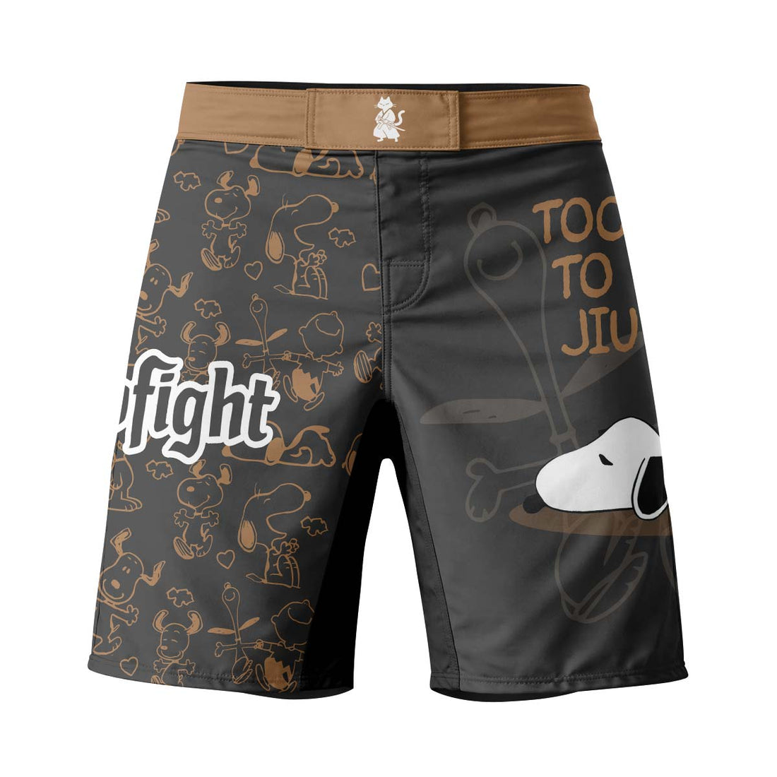 Too Tired Too Train Brown Fight Shorts