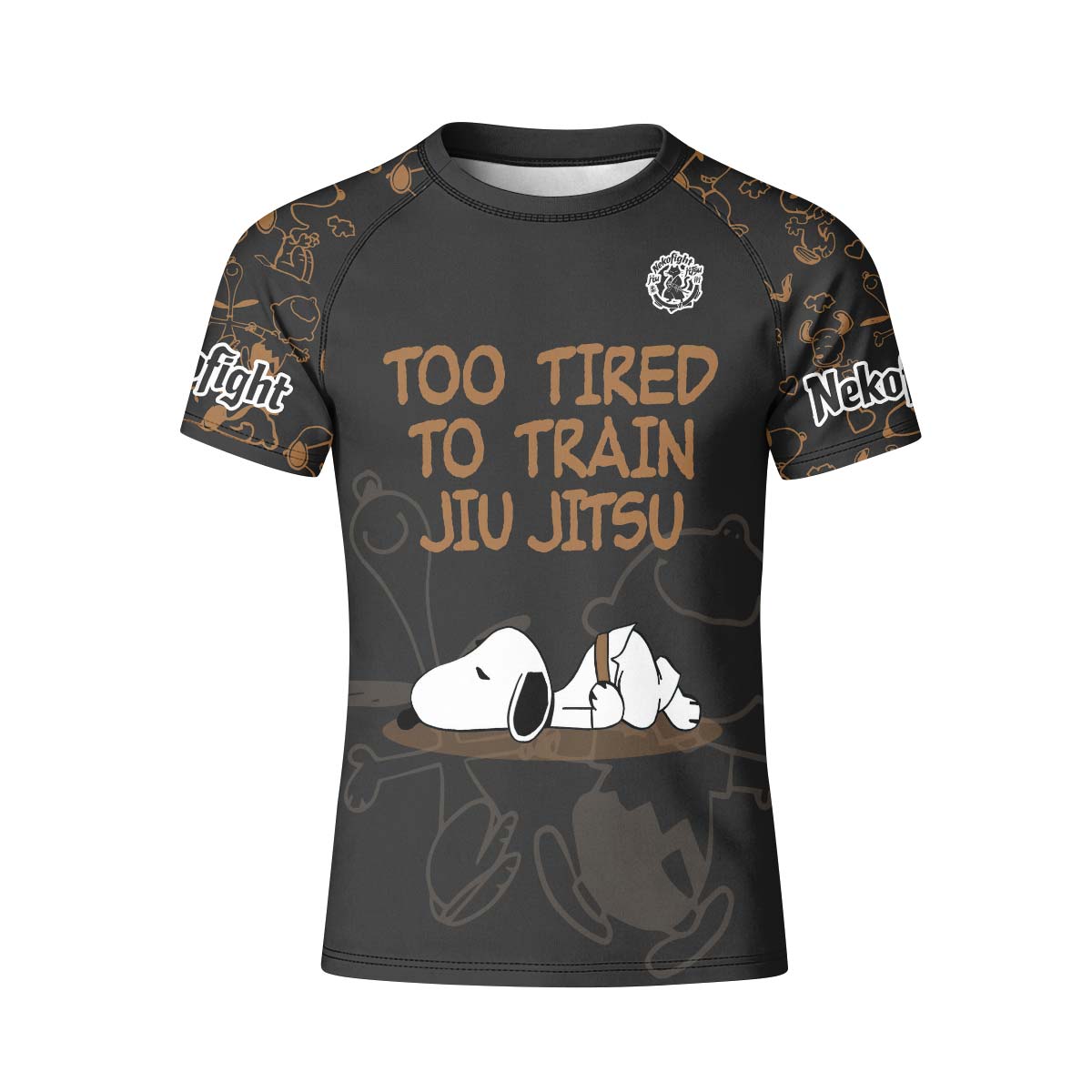 Too Tired Too Train Brown Kid Rash Guard