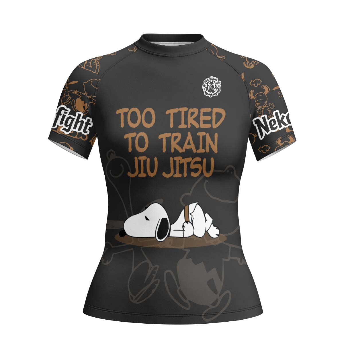 Too Tired Too Train Brown Rash Guard