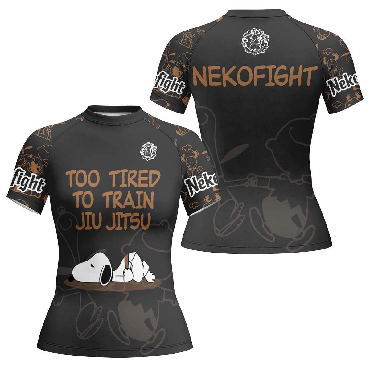 Too Tired Too Train Brown Rash Guard