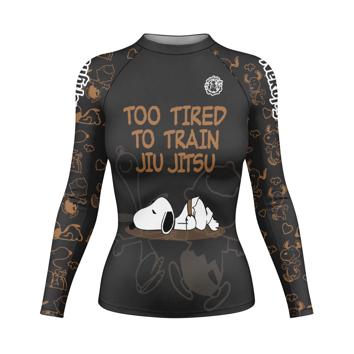 Too Tired Too Train Brown Rash Guard