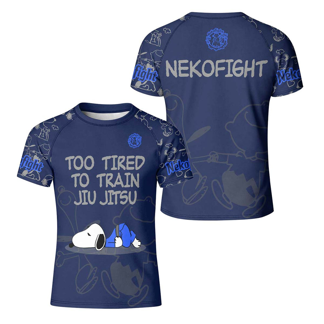 Too Tired Too Train Grey Kid Rash Guard
