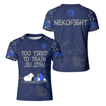 Too Tired Too Train Grey Kid Rash Guard
