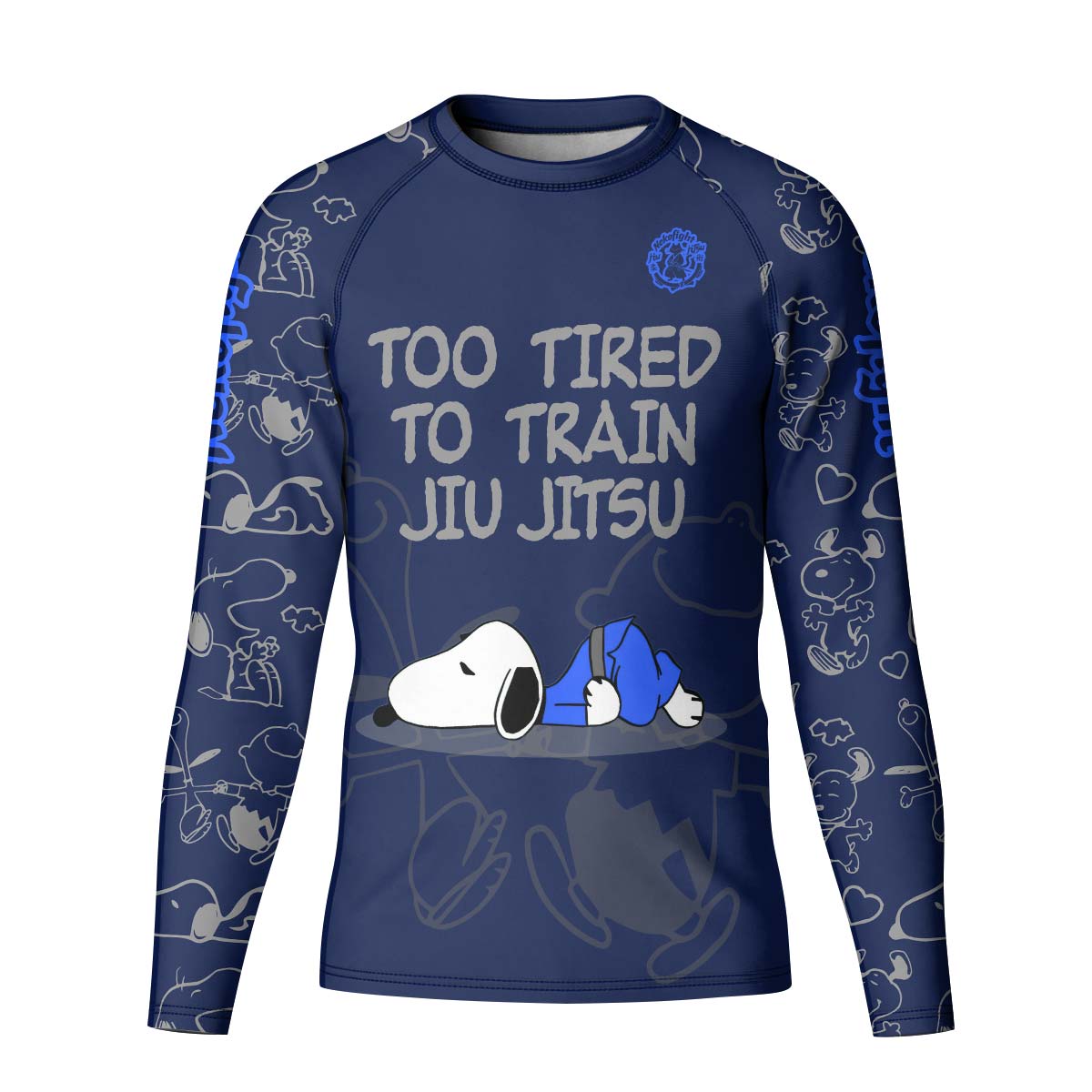 Too Tired Too Train Grey Kid Rash Guard